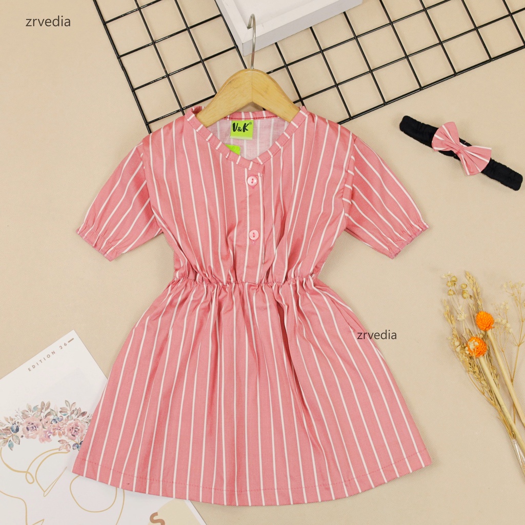 [FREE BANDANA] Dress Baby Grande uk 12-36 Month / Tunik Anak Perempuan Dres Daily Balita Branded ZR Vedia