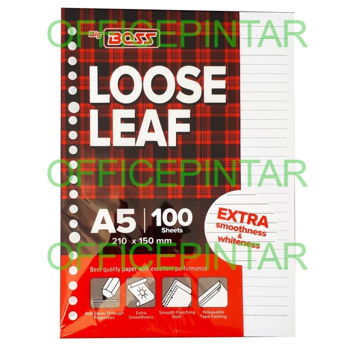 

[OFFICE] REFILL LOOSE LEAF BINDER LUBANG 20 UKURAN A5