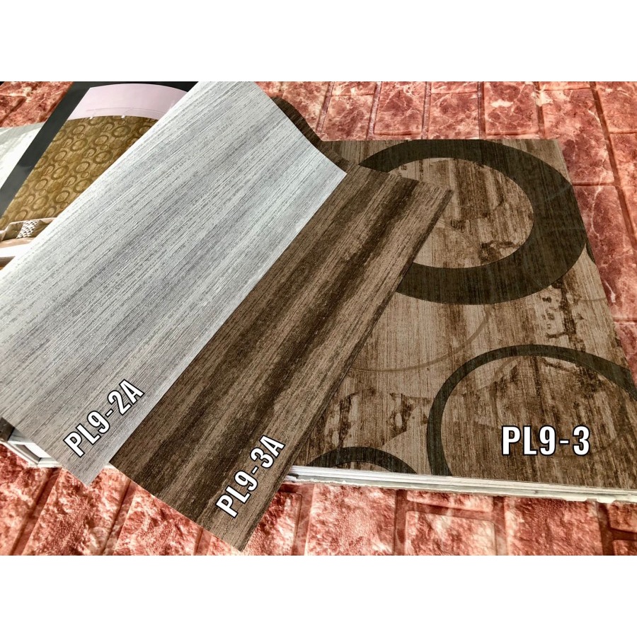 WALLPAPER DINDING LINGKARAN BULAT COKLAT ABU SERAT KAYU POLARIS