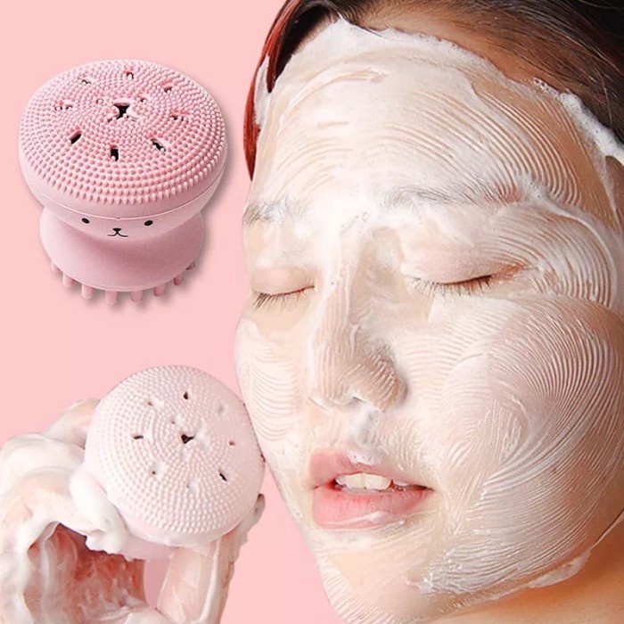 Spons Gurita Pembersih Wajah Silikon Sikat Makeup Cleansing Face Brush