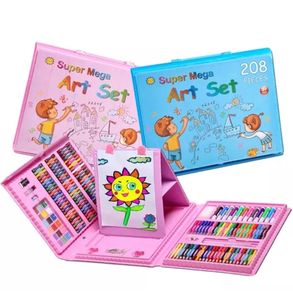 Crayon Art Set 208 Pcs /150 Pcs Lengkap Alat Mewarnai Alat Tulis Krayon Pensil-Crayon Set Alat Menggambar Stationery Melukis Anak-anak Spidol Crayon Cat Air Pensil Art Set 208 Pcs / 150pcs Paints Kids Children Painting Drawing Tools Set