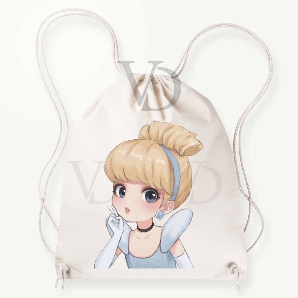 Tas Serut  kanvas / tas serut korea / tas lucu/ tas gendong kanvas / tas custom korea / tas motif disney girl