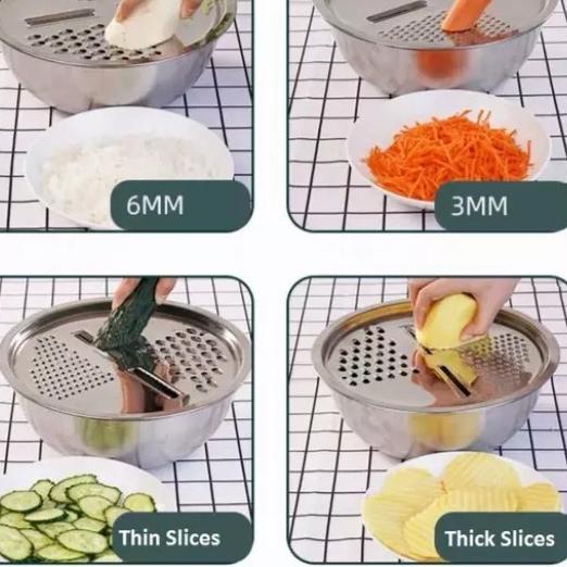 Best Arrival Baskom Parut Stainless Serbaguna - Parutan Baskom 3in1 Stainless Steel