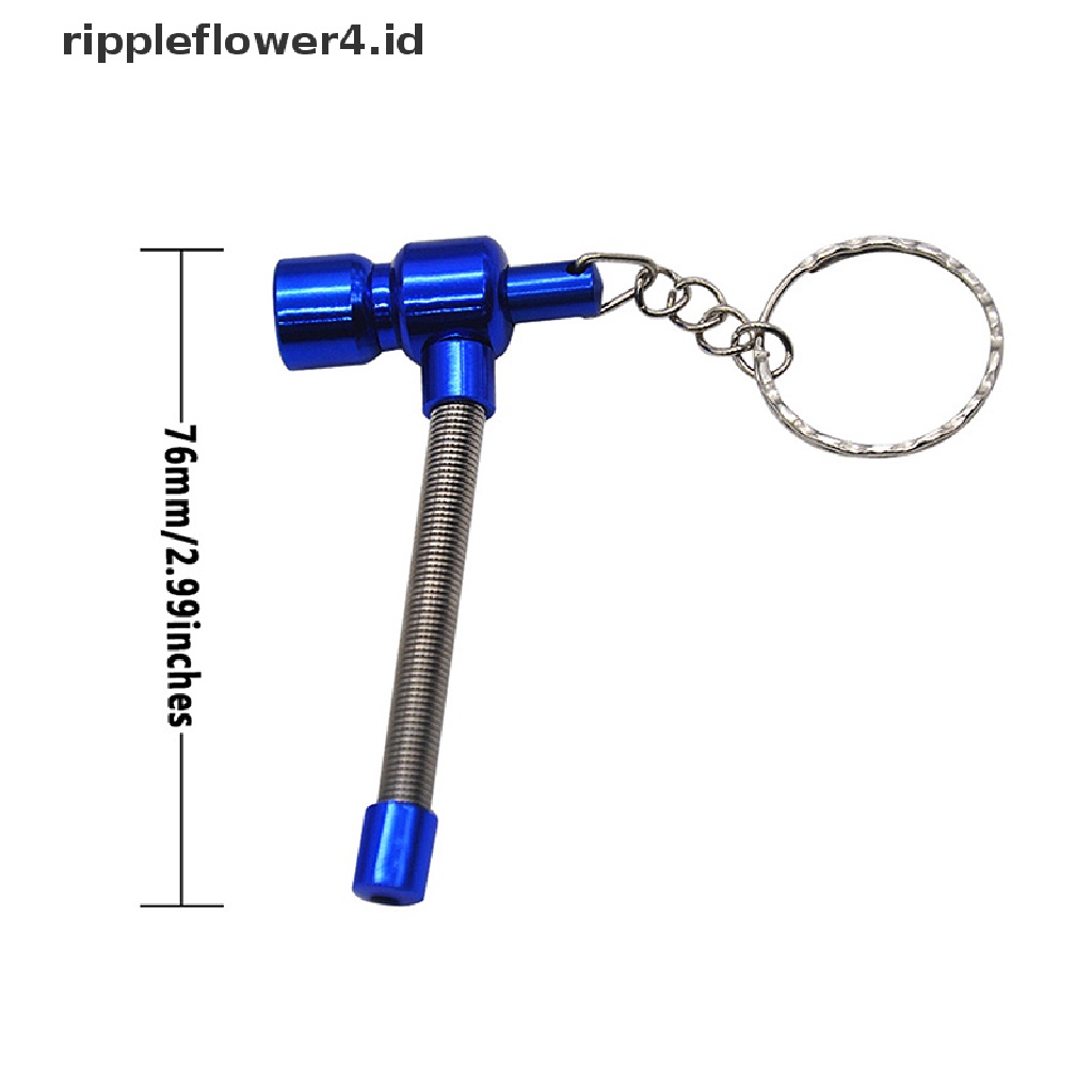 {rippleflower4.id} Metal Spring Pipe Pipa Portable Dengan Gantungan Kunci Aksesoris ett~