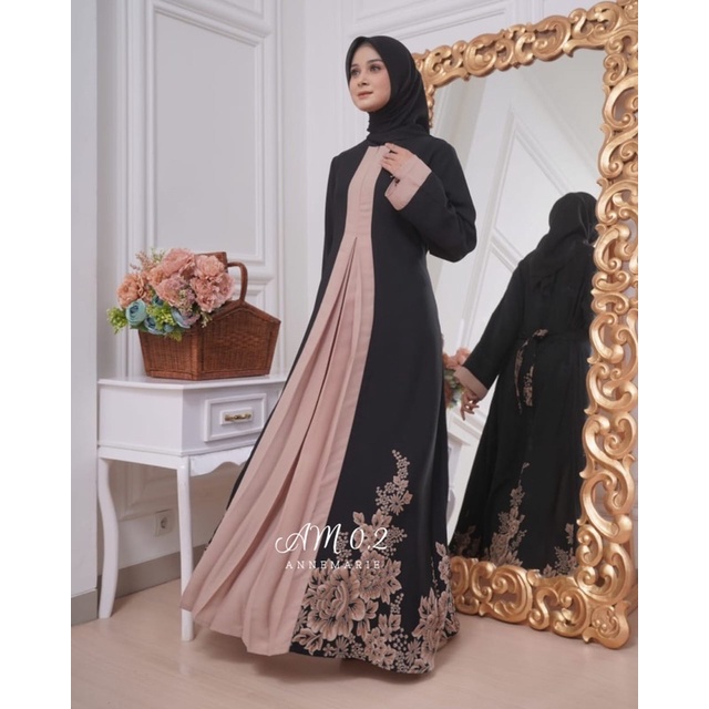 Annemarie ORI Amore by Rubby / annemarie bunga / gamis abaya / dress abaya / gamis ORI Amore by rubby