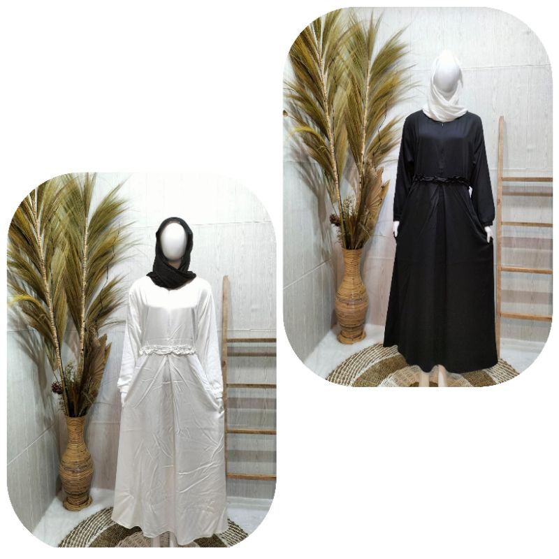 Gamis Polos Muslim Wanita Simple Premium