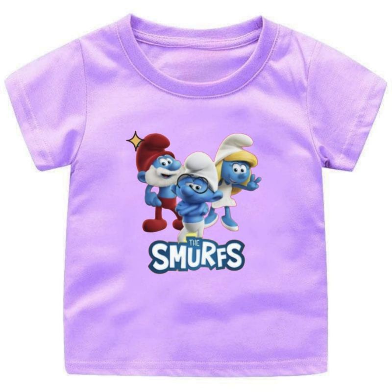 BAJU KAOS ANAK OEREMPUAN DAN LAKI LAKI KEKINIAN 1-12 TAHUN THE SMURF (2)