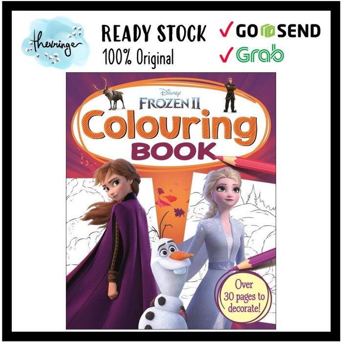 Original Frozen Ii Colouring Book Coloring Buku Import Mewarnai Frozen