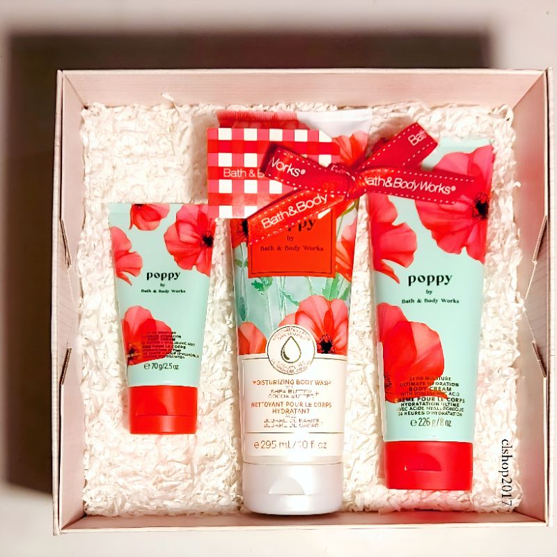 BBW POPPY GIFT SET PAKET BATH &amp; BODY WORKS