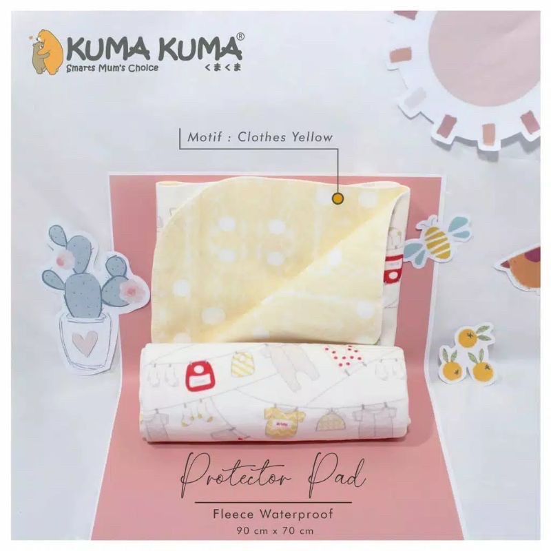 Kuma Kuma Protector Pad Perlak Ompol Bayi Alas Kasur Stroller Premium Sangat HALUS Anti Alergi Sensitif Skin