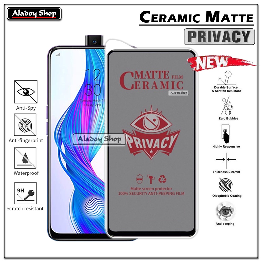 PAKET 2IN1 Anti Gores Privacy Realme X/Oppo K3 + Tempered Glass Kamera