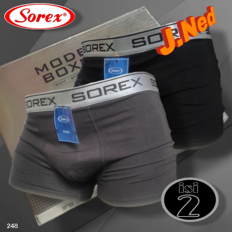 J248D - PER BOX ISI 2 PCS CELANA DALAM BOXER PRIA SOREX SIZE S - XL