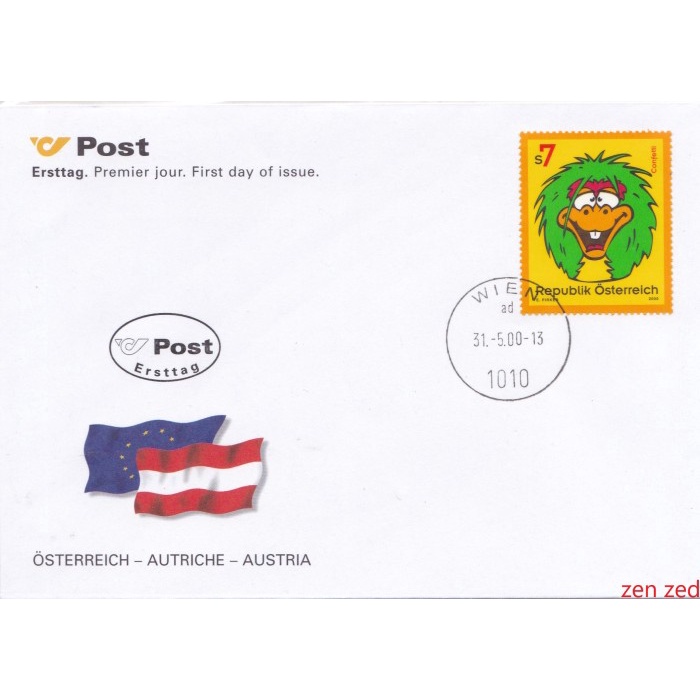 

A482 Prangko Austria FDC 2000 Kids Television Programme Confetti 1 Pcs