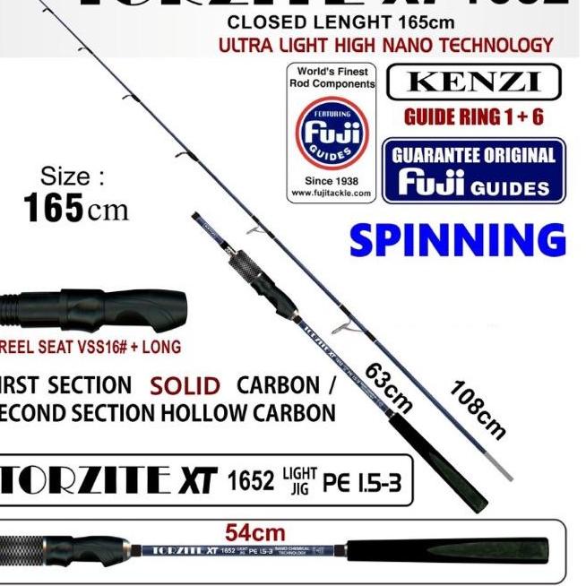 Hot Sell.. Joran Pancing Jigging Carbon Solid Kenzi Torzite Harga Sudah Packing Pipa