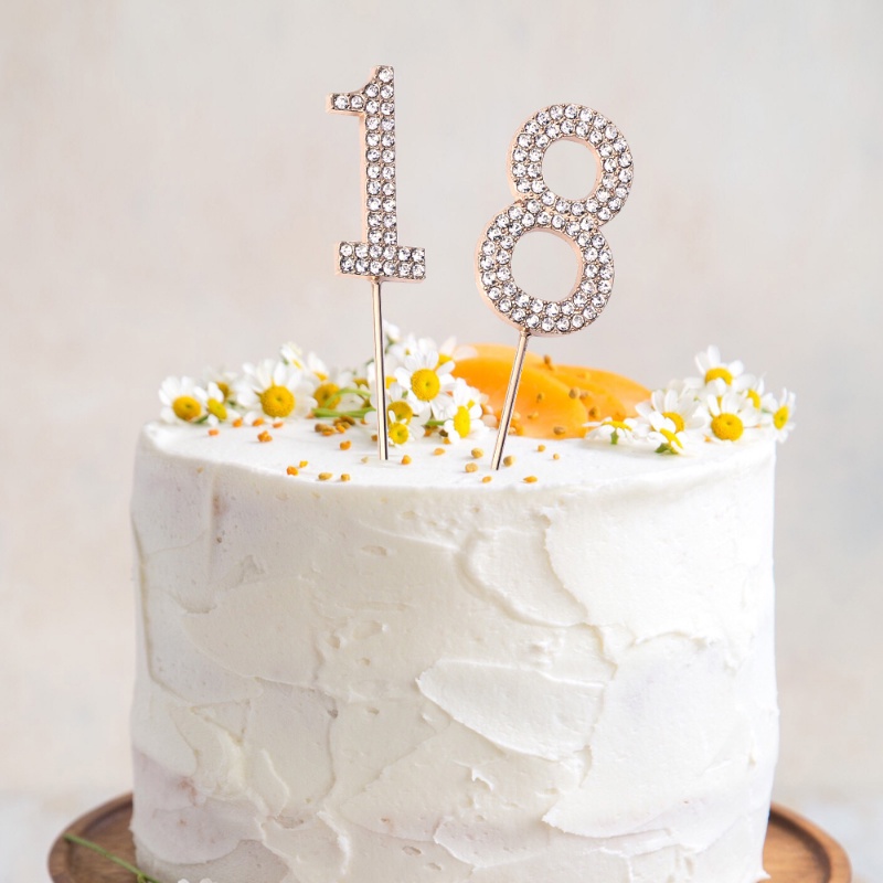 0-9 Angka Topper Kue Stick Muffin Ice Cream Ornamen Emas Rhinestones Digit Insert Card Halus Dessert Dekorasi Aksesoris Untuk Ulang Tahun Pernikahan Anniversary