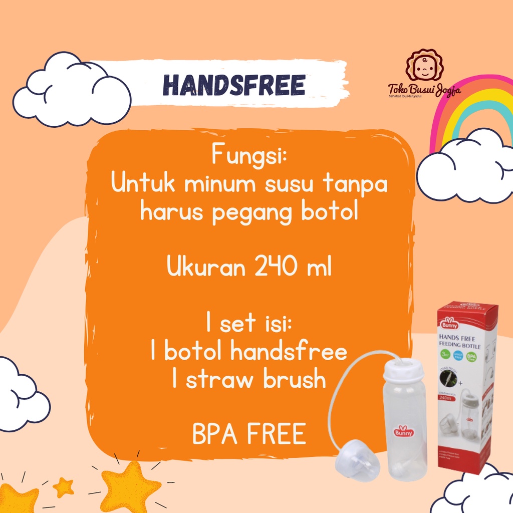 Hands Free Feeding Bottle Lusty Bunny Handsfree Botol Susu Formula Asi Bayi Anak Balita