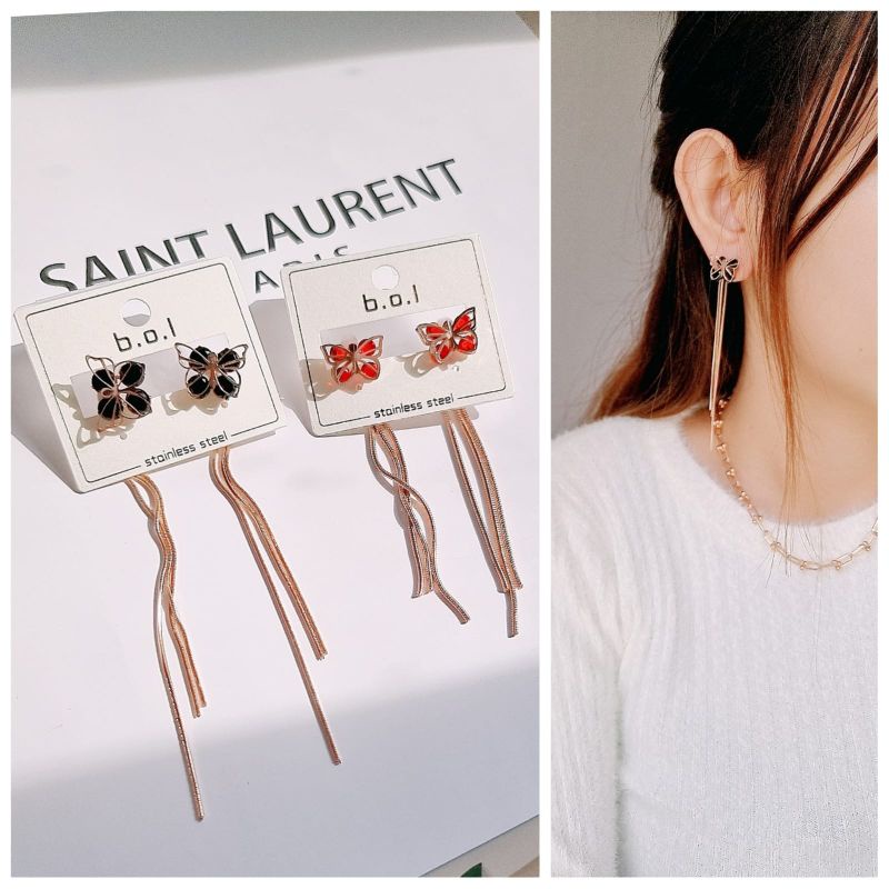 Anting Kupu2 Bisa Dilepas Panjang nya Titanium Anti Karat Dan Luntur
