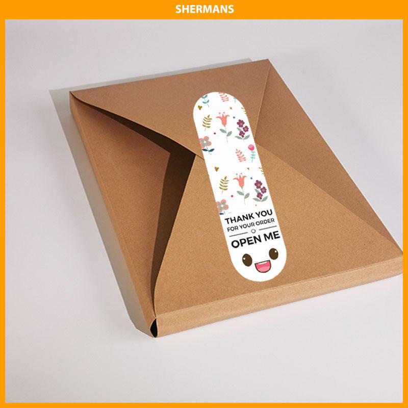 

[Ready Stock❤️]100PCS / Paket Stiker Kemasan Ekspresi Lucu Sticker Persegi Panjang Stickers Penyegelan Kotak Hadiah sherman