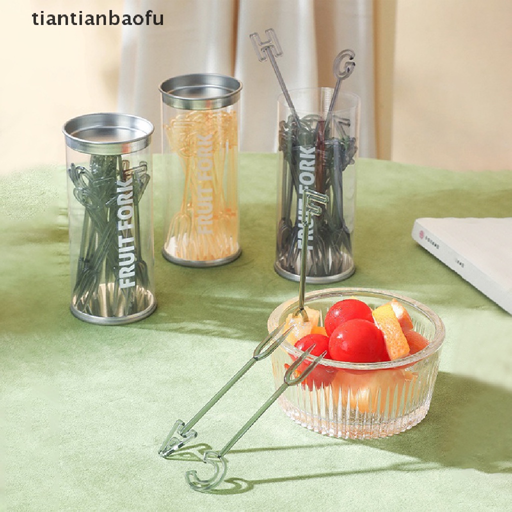 [tiantianbaofu] Garpu Buah 26huruf Mini Anak Snack Kue Buah Bekal Party Decor Boutique