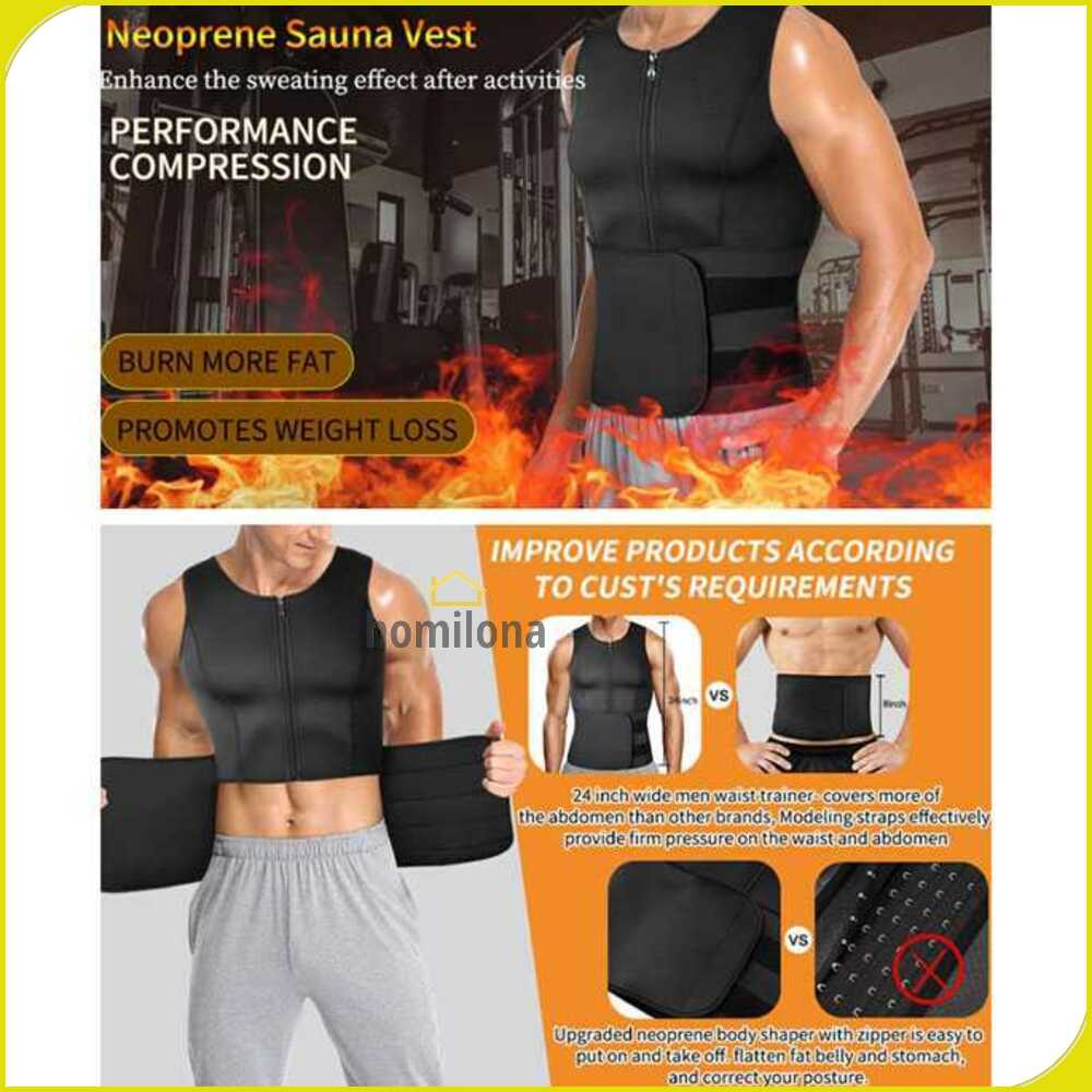 TaffSPORT Korset Pembentuk Badan Pria Shaper Corset Vest Single Velcro - MWL10