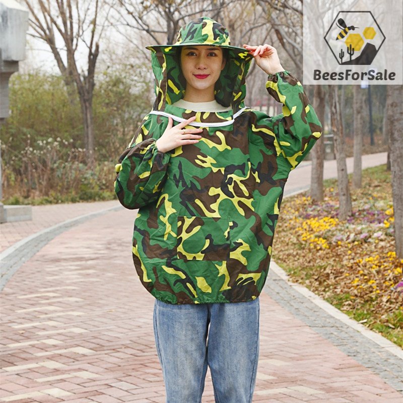 Jaket Lebah Baju Anti Sengatan Warna Loreng Peralatan Pengaman Sengat Nyamuk Hama Serangga Muka Jaring Cerana Melifera Klanceng Trigona Kelulut Kele Kele Kelo Kelo APD Pelindung Diri Model Terusan Dan Atasan Dengan Topi Jaring aman beekeeping Beekeeper