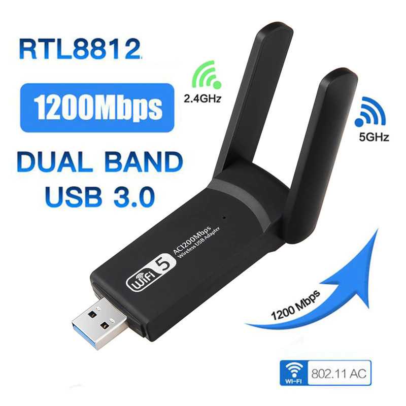 ICANING USB WiFi Transmitter Dongle Adaptor 802.11ac 1200Mbps - AC1200 ( Mughnii )