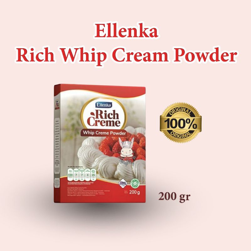 

Ellenka Rich Creme Whip Cream Powder 200gr / Whipping Krim Bubuk 200 Gram