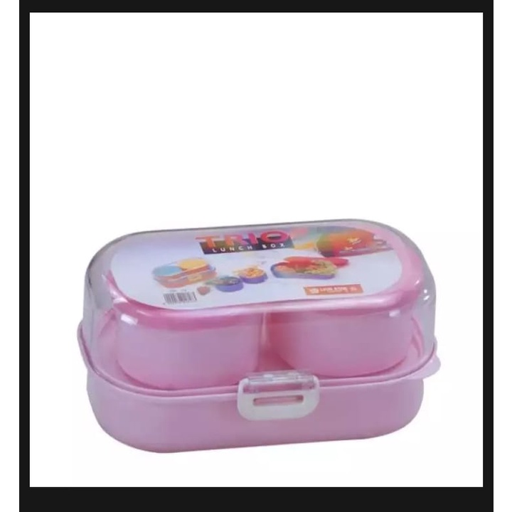 Lion Star SB-19 Trio Lunch Box Tempat Bekal Kotak Makan Sekolah Anak(X9Y3) Tempat makan sekolah lunch box insulated kotak Makan Kotak Bekal Tempat Makan Karet Susun 2