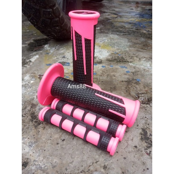 Promo Handgrip Domino Garis Sisik Pink+ Karet Handle rem Motor Nmax Aerox Beat Vario Scoopy fino Xeon Dll Universal Variasi motor