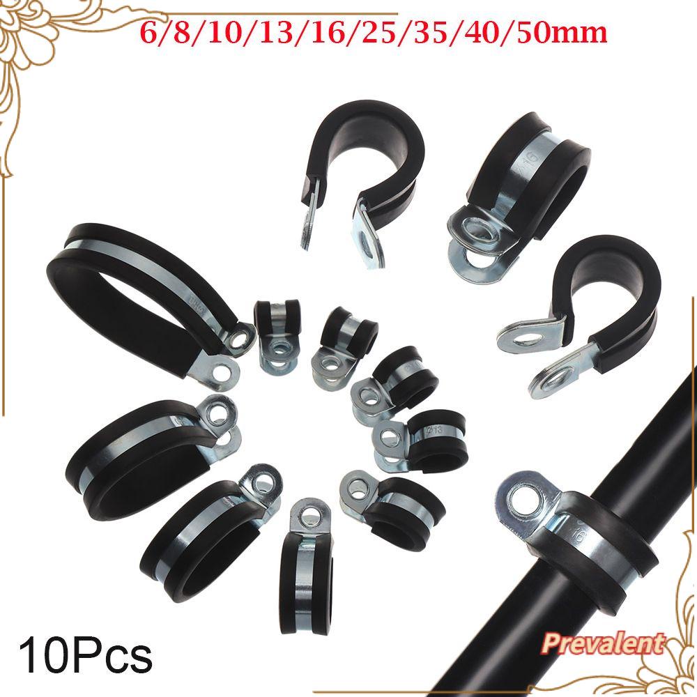 Preva 10Pcs Klem Selang Kabel Fitting Listrik Tahan Lama Perangkat Keras Bermanfaat Pemasangan Pipa Fix