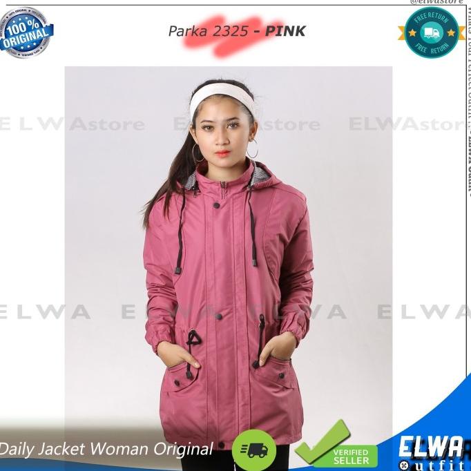 Parka 2325 Pink Jaket Parka Parasut Panjang Jaket Wanita Murah