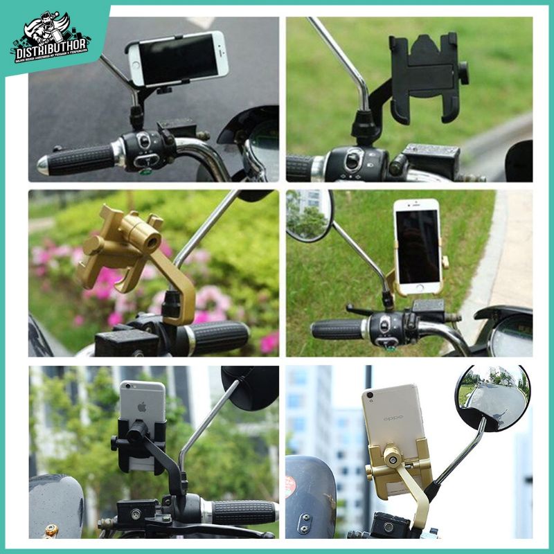 Holder hp spion holder dudukan handphone di spion Holder Motor Besi Spion HM-20 Universal murah bahan berkualitas