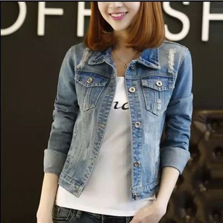 Jaket Wanita Jeans Denim Cardigan Atasan Luaran Outerwear