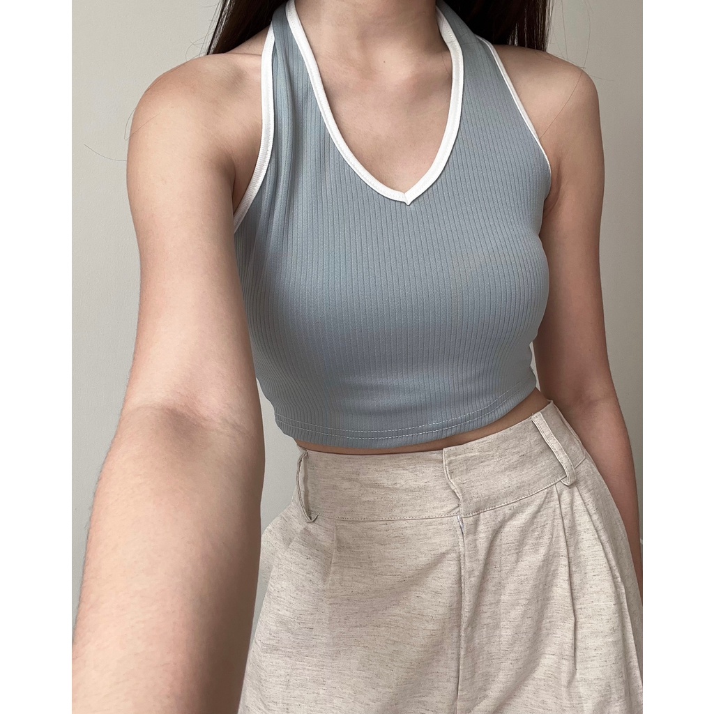 faye halter tank top