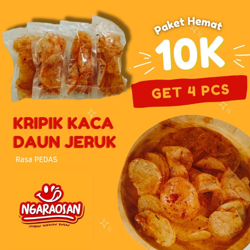 

KRIPIK KACA PEDAS DAUN JERUK TERMURAH PAKET HEMAT 4PCS
