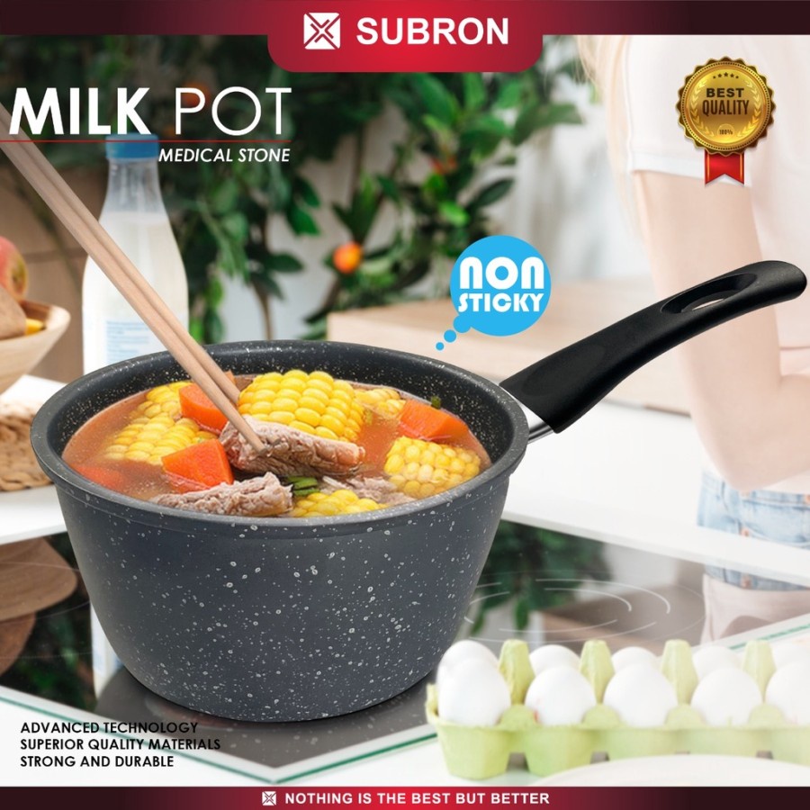 Panci Susu Milk Pot Medical Stone Anti Lengket Non Stick - SUBRON