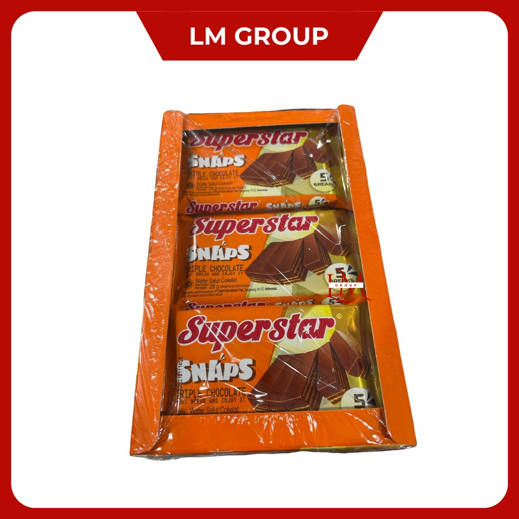 Roma Superstar Snaps Wafer Cokelat 1 Pack Isi 12 pcs @28gr