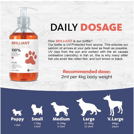Brilliant Salmon Oil 300ML Cat Dog Vitamin Sehat Bulu Kucing Anjing Supplement Kulit Kesehatan Nafsu Makan