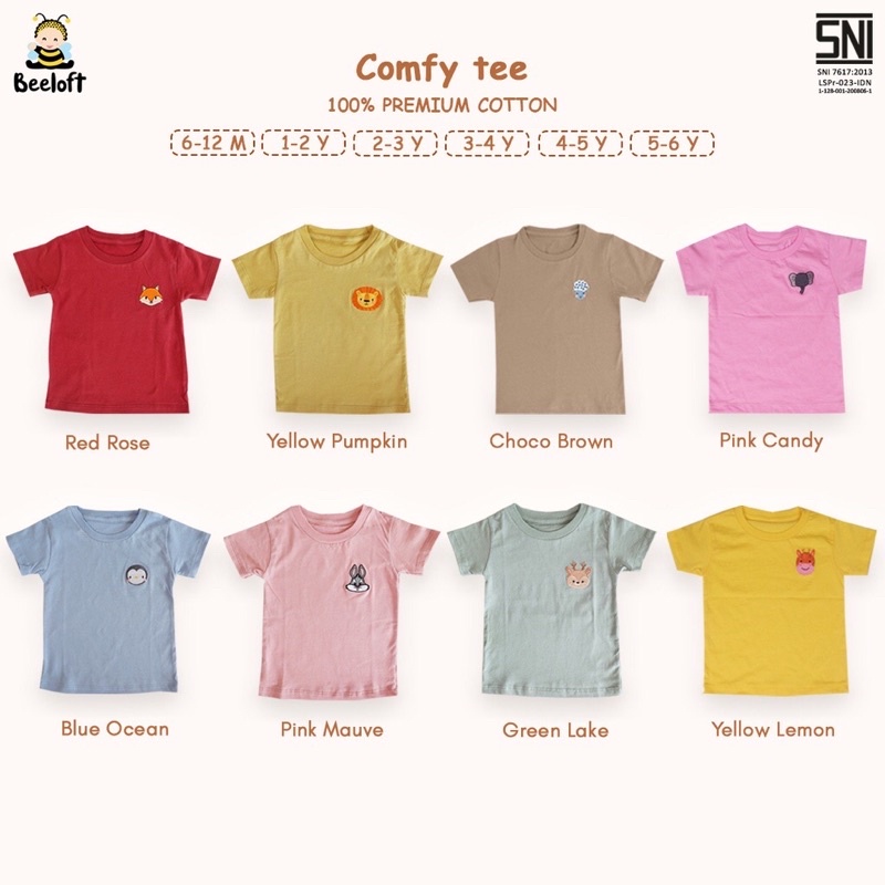 Beeloft Baju Oblong Pendek Anak - Comfy Tee Set Atas Bawah