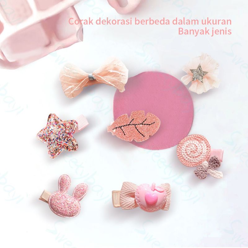 [rumahbayipdg] jepit rambut anak korea lucu set ikat rambut anak hair clip