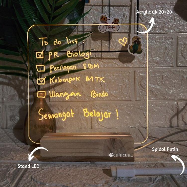 

LKJ-A70 ACRYLIC NOTE BOARD LED | PAPAN PLANNER ACRYLIC | PAPAN TULIS LED | ACRYLIC LAMP | KADO UNIK [9BS]
