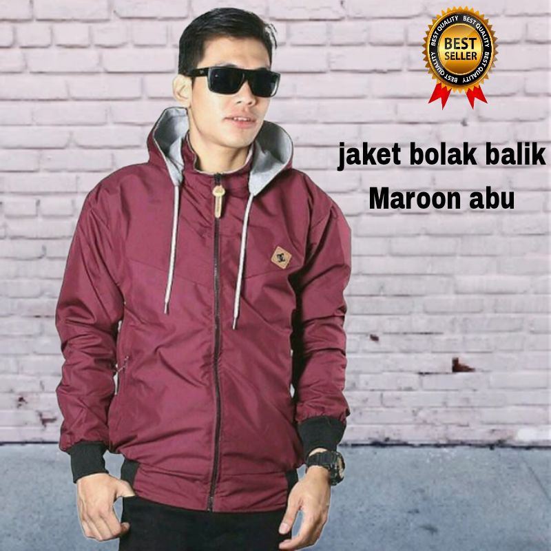 JAKET BOLAK BALIK 2IN1 / JAKET MOTOR / BB / PARASUT / PRIA / WANITA /