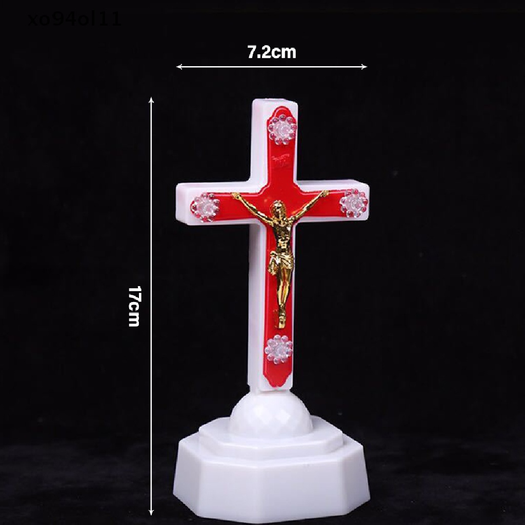 Xo Lampu LED Kristus Yesus Salib Rumah Gereja Hiasan Doa Souvenir Gereja OL