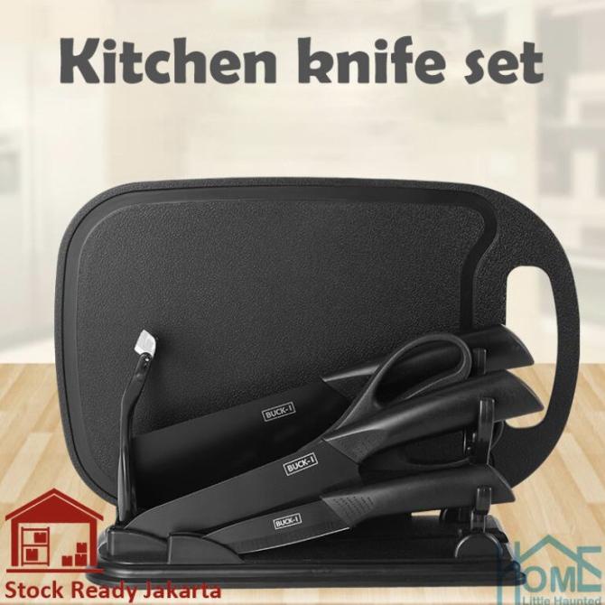 Pisau Set Black Baja Hitam Super Premium