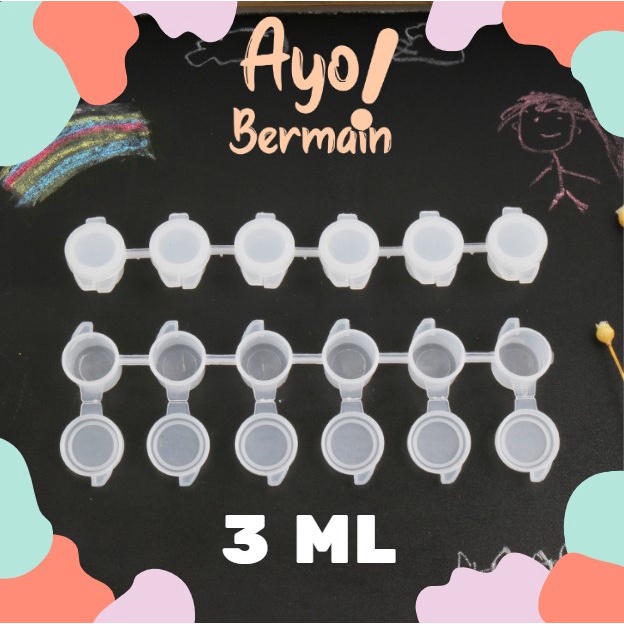 

GROSIR - Pot Cat Renteng 3ml x 6 / Tempat Cat Lukis / Empty Pot Strip / Cup Kosong Wadah Cat Lukis Air Acrylic / Tempat Hampers /