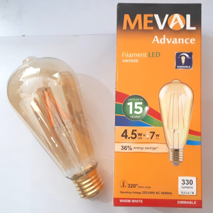 ------] Lampu Edison / LED Filament Vintage Oval 4,5W Meval
