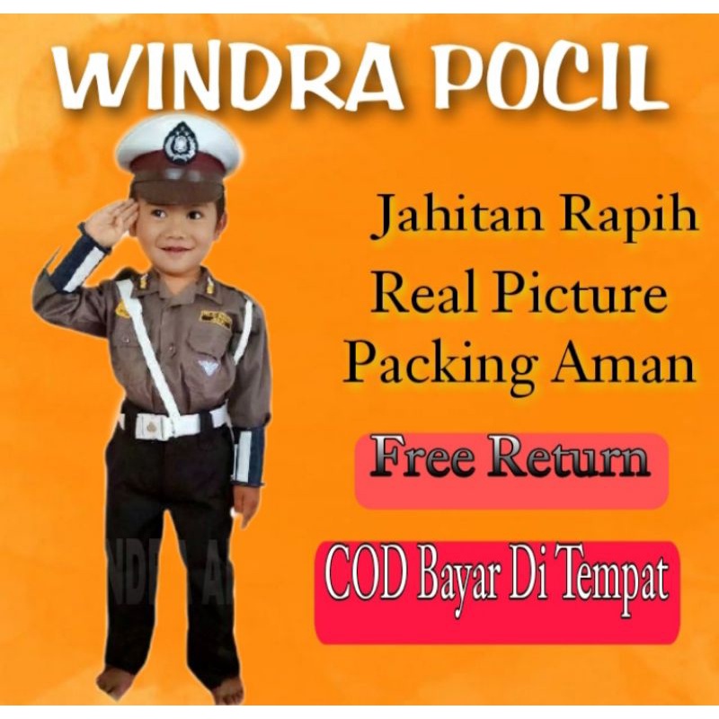 Baju Setelan Lengkap Polisi Anak Kostum Polisi Anak Cosplay Polisi Anak Kostum Polisi Anak Pocil Baj