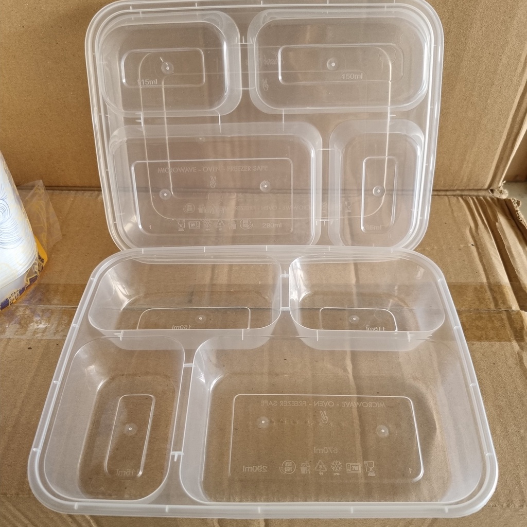 Thinwall Kotak Makan Plastik Bento Sekat 4 Victory Dome isi 25pcs | Thinwal sekat 3 Libra FB-2 isi 2