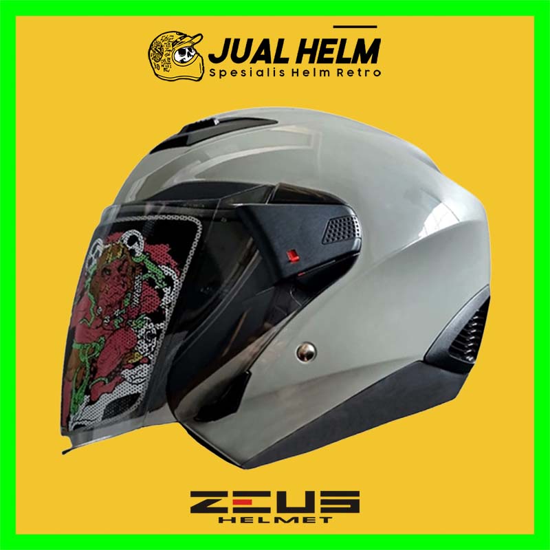 Helm Zeus ZS611 Solid Audi Grey Glossy | Zeus ZS 611 Double Visor