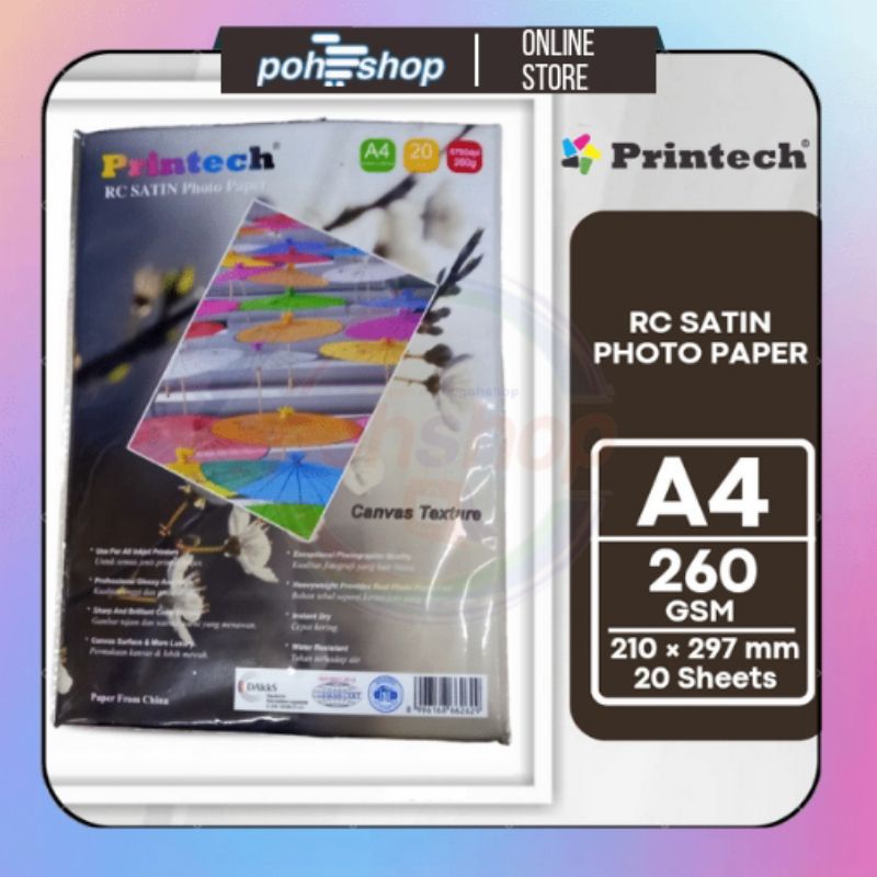 

Printech_RC Satin Photo Paper A4/260gsm 20s